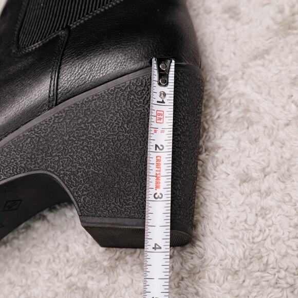 Aerosoles Mylo Black Leather Wedge Ankle Boots Womens Size 11rac - Picture 9 of 16